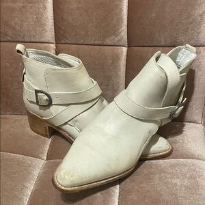 Free People Cream Ankle Booties